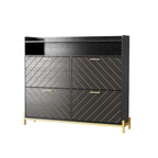 Rustic Brown 4-Door Flip Shoe Storage Cabinet