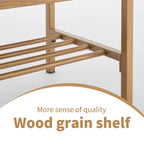 Beige Upholstered Storage Bench with Metal Legs - 32"