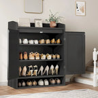 Natural Rattan 2-Door Shoe Storage Cabinet