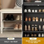 Natural Rattan 2-Door Shoe Storage Cabinet