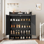 Natural Rattan 2-Door Shoe Storage Cabinet