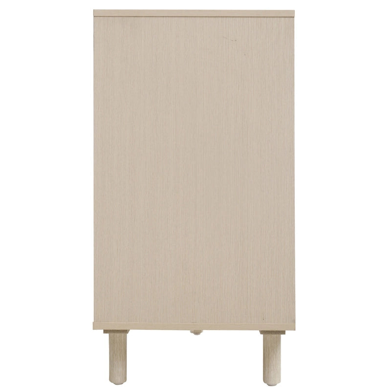 Natural Rattan 4-Door Storage Cabinet for Living Room