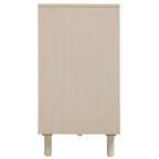 Natural Rattan 4-Door Storage Cabinet for Living Room