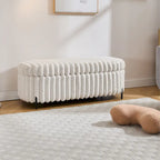 Gray 49" Storage Ottoman Bench with Metal Legs