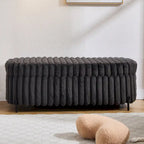Gray 49" Storage Ottoman Bench with Metal Legs