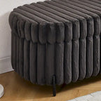 Gray 49" Storage Ottoman Bench with Metal Legs