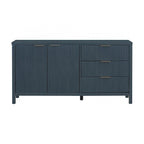 Minimalist Wave-Pattern Sideboard with Diverse Materials