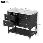 36" Bathroom Vanity with Ceramic Sink and 4 Drawers