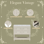 36" Bathroom Vanity with Ceramic Sink and 4 Drawers