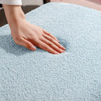 Blue Storage Ottoman Bench - Pleated Design - Gold Metal Legs