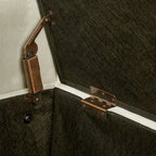 Cream Velvet Tufted Storage Bench with Armrests