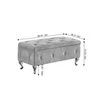 Tufted Storage Bench with Flip-Top and Metal Feet