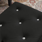 Tufted Storage Bench with Flip-Top and Metal Feet