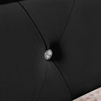 Tufted Storage Bench with Flip-Top and Metal Feet