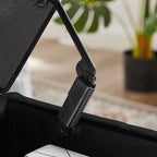 Tufted Storage Bench with Flip-Top and Metal Feet