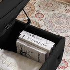 Tufted Storage Bench with Flip-Top and Metal Feet