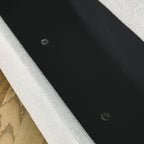 Beige Linen Upholstered Storage Bench with Turned Legs