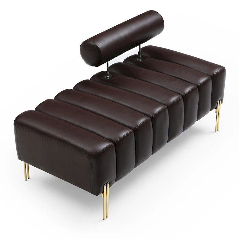 White Sherpa Upholstered Bench with Adjustable Backrest
