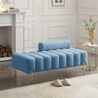 White Sherpa Upholstered Bench with Adjustable Backrest