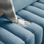 White Sherpa Upholstered Bench with Adjustable Backrest