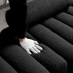White Sherpa Upholstered Bench with Adjustable Backrest