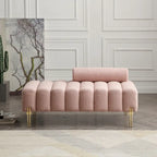 White Sherpa Upholstered Bench with Adjustable Backrest