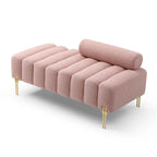 White Sherpa Upholstered Bench with Adjustable Backrest