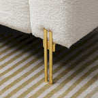 White Sherpa Upholstered Bench with Adjustable Backrest