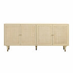 Rattan Sideboard Cabinet with Brass Details - 72" Wide - 2 Colors