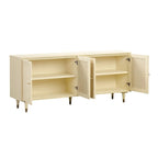Rattan Sideboard Cabinet with Brass Details - 72" Wide - 2 Colors