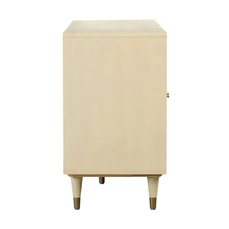 Rattan Sideboard Cabinet with Brass Details - 72" Wide - 2 Colors