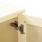 Rattan Sideboard Cabinet with Brass Details - 72" Wide - 2 Colors