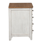 Antique White Lateral File Cabinet - Chestnut Top - 2 Drawers - Pine Wood
