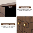 Dark Brown Storage Cabinet - Hexagonal Honeycomb Pattern - 32"
