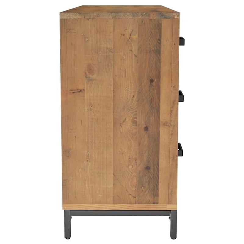 vidaXL Sideboard Coffee Bar Buffet Cabinet Modern with Drawers Solid Wood Pine - 43.3 x 13.8 x 27.6