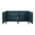4-Door Storage Cabinet - MDF with Pine Legs - Semi-Circular Pulls