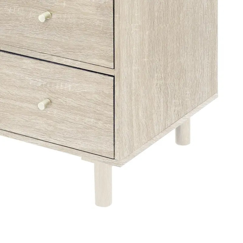 Natural Rattan Storage Cabinet with 2 Doors and 3 Drawers