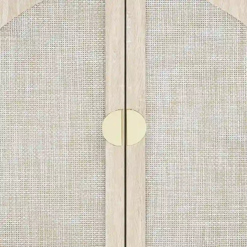 Natural Rattan Storage Cabinet with 2 Doors and 3 Drawers
