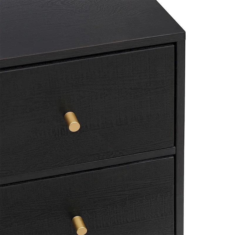 Natural Rattan Storage Cabinet with 2 Doors and 3 Drawers