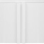 White 4-Door Storage Cabinet with Striped Pattern