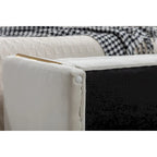 Gray Velvet Storage Bench with Gold Metal Trim