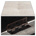 Gray Upholstered Storage Bench with Flip-Top Lid
