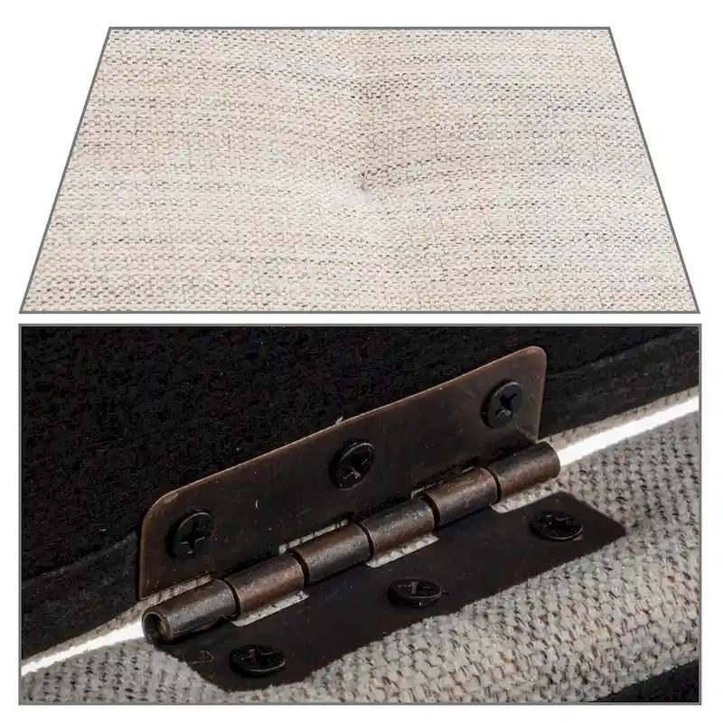 Gray Upholstered Storage Bench with Flip-Top Lid