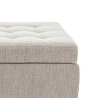 Gray Upholstered Storage Bench with Flip-Top Lid