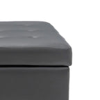 Gray Upholstered Storage Bench with Flip-Top Lid