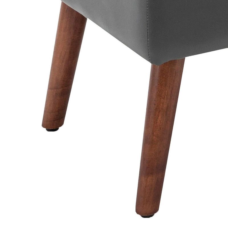 Gray Upholstered Storage Bench with Flip-Top Lid
