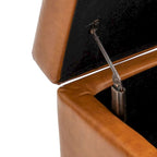 Gray Upholstered Storage Bench with Flip-Top Lid