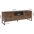 Wood TV Stand with 2 Doors and Adjustable Shelves for TVs up to 55"