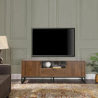 Wood TV Stand with 2 Doors and Adjustable Shelves for TVs up to 55"
