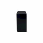 White 4-Door Storage Cabinet with Wavy Stripe Design